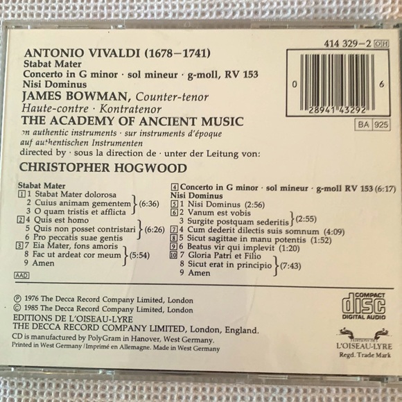 3for$15 bundle Vivaldi Concerto in G Minor - Picture 2 of 2